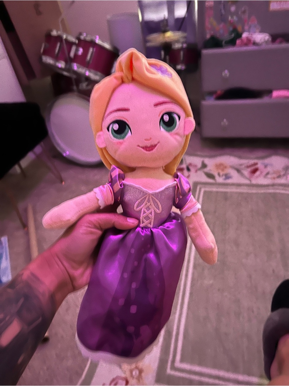 Disney Purple Princess Plush Doll with Blonde Hair